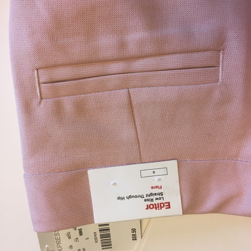 Express Editor Pink Flare Crop Pants - Picture 2 of 7